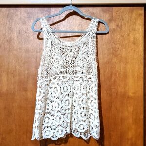 xhilaration, cotton lace top, LG